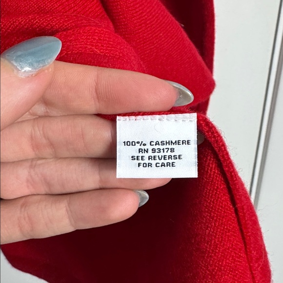 NWT The Cashmere Project Red Peplum 100% Cashmere Sweater Size XS - Picture 6 of 9